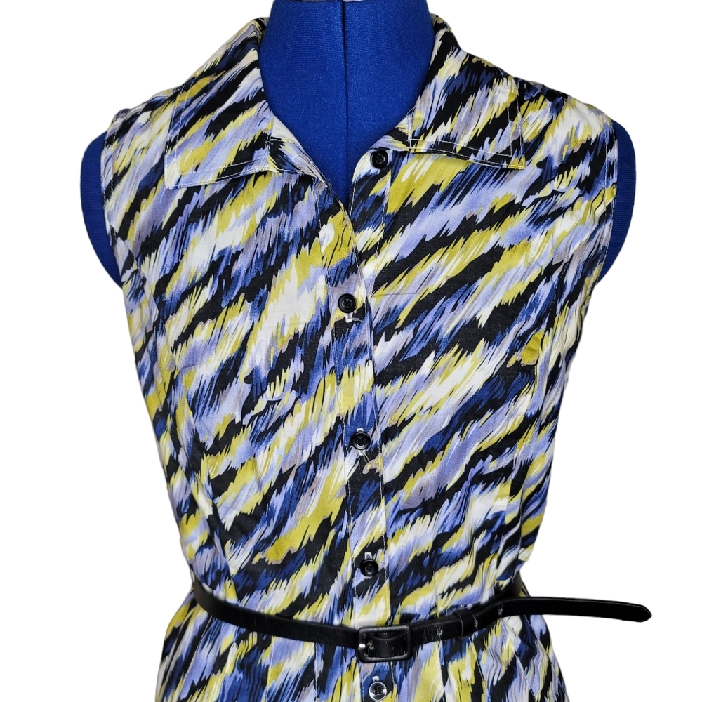 Alfani Multicolored Collared Button Front Striped… - image 2